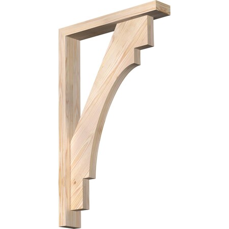 Ekena Millwork Merced Block Smooth Bracket w/ Offset Brace, Douglas Fir, 3 1/2"W x 20"D x 32"H BKT0402X20X32MRC05SDF
